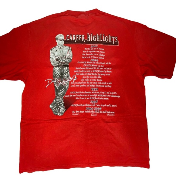 Dale Earnhardt Jr Bud Racing T-Shirt Chase Authentics Nascar Career Highlights - Picture 2 of 7